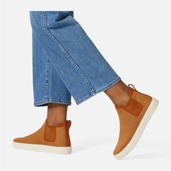 Rothy's Shoes - Rothy's Chelsea Fawn Boot Tan Caramel 9 Original Box Bootie Vegan Ankle Slip On